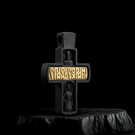 Крест из чёрного дерева (эбена) и золота 585 Арт.011