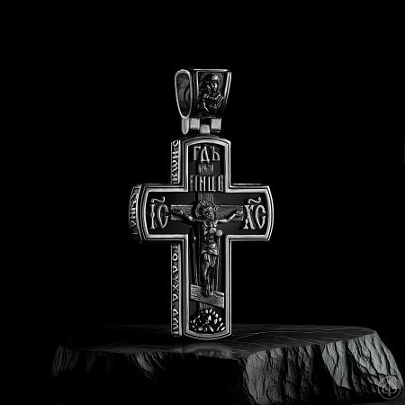 Крест из серебра с агатом Арт.111